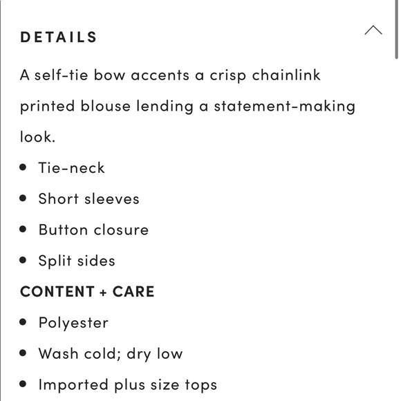 NWT Ivory chain tie-neck top - Picture 5 of 7